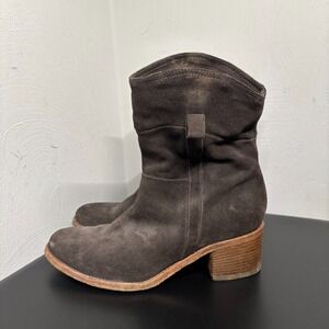 Alberto Fermani Martana Brown Suede Ankle Boots Zip Size 39/8.5-9 Made in Italy